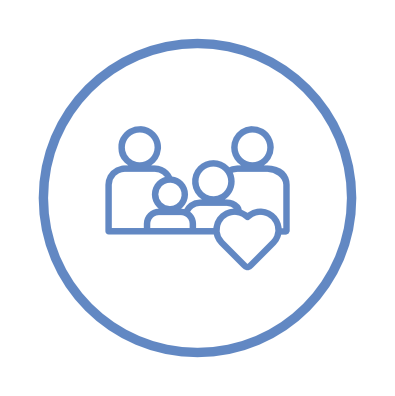Family group icon representing family-focused care