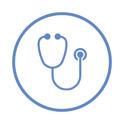 Stethoscope icon representing dedicated healthcare providers