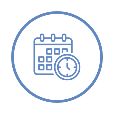Calendar and clock icon symbolizing same day appointments