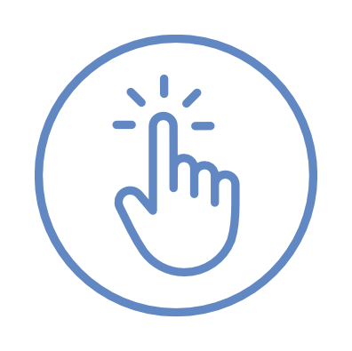 Hand tap icon representing healthcare convenience