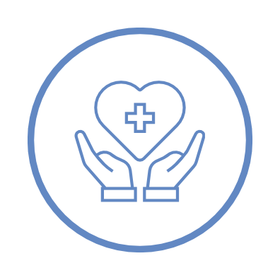 Heart with medical cross icon for comprehensive primary care